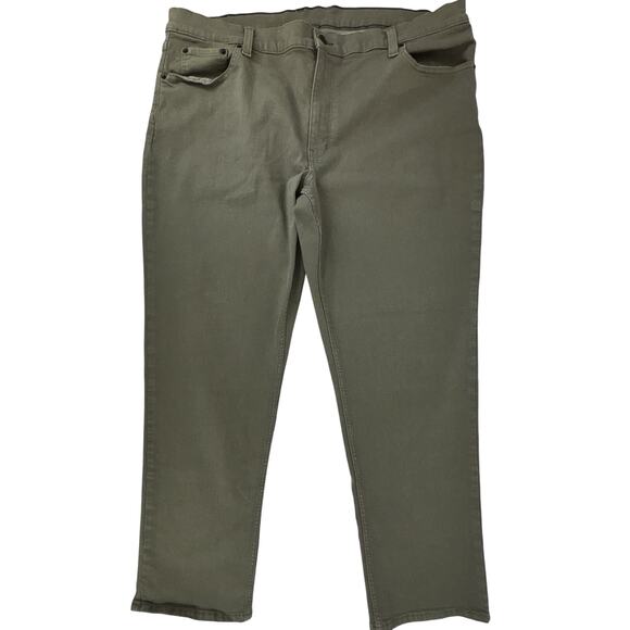 LL Bean Men's BeanFlex Pants 42x32 Loden Green Standard Fit Straight Leg EUC - Picture 2 of 13